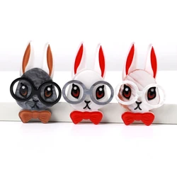 Cute Wear Big Glasses Rabbit Acrylic Brooch Badges Pins Resin Bowknot Bunny Brooches for Women's Clothing Jewelry Accessories