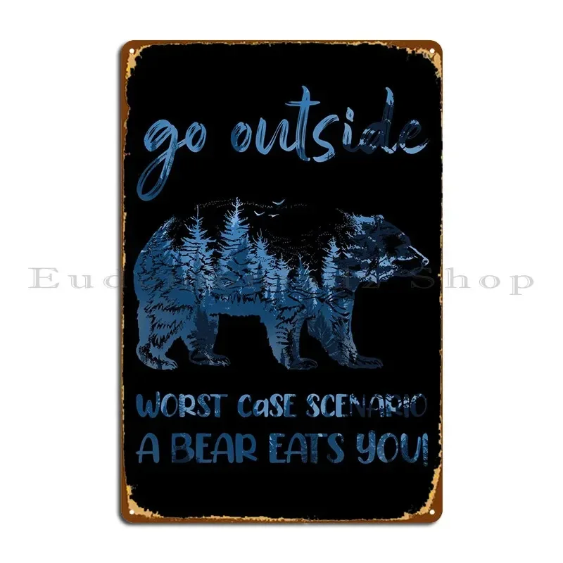 Camping Go Outside Hiking Metal Plaque Painting Garage Wall Pub Personalized Wall Decor Tin Sign Poster