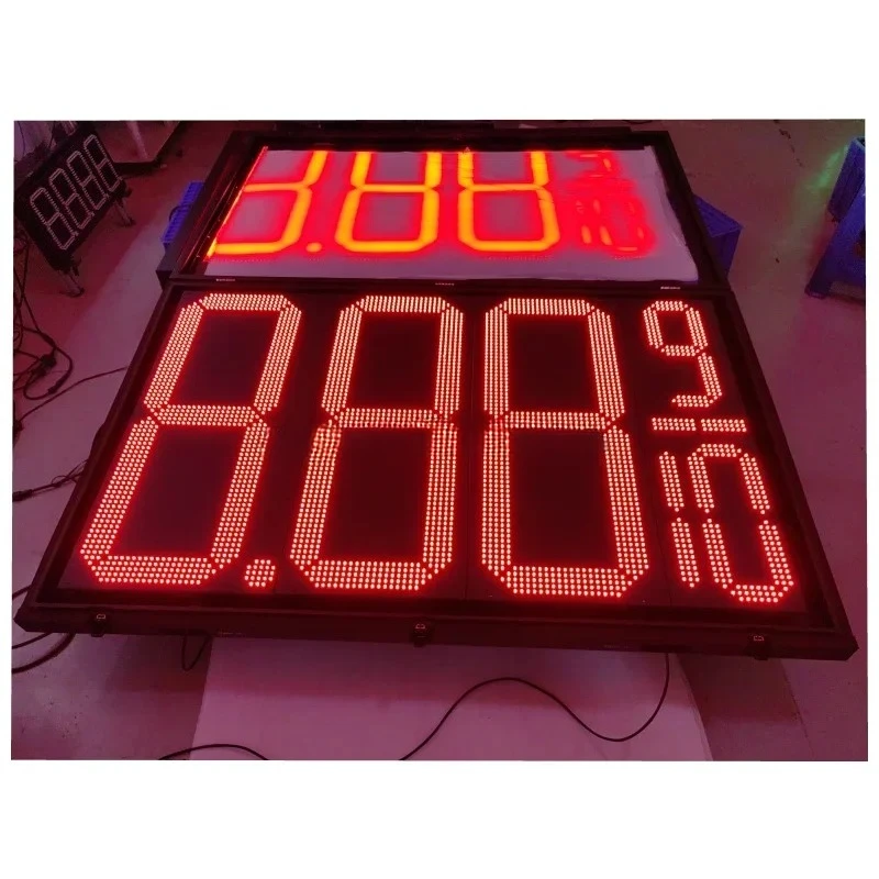 Display del prezzo della stazione di benzina LED di grandi dimensioni 36''-48'' 7 segmenti rosso verde 8.889/10