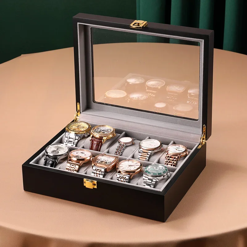 Exclusive Discount! Premium See-Through Solid Wood Watch Storage Box High-Grade Display Case Light Luxury Aesthetic