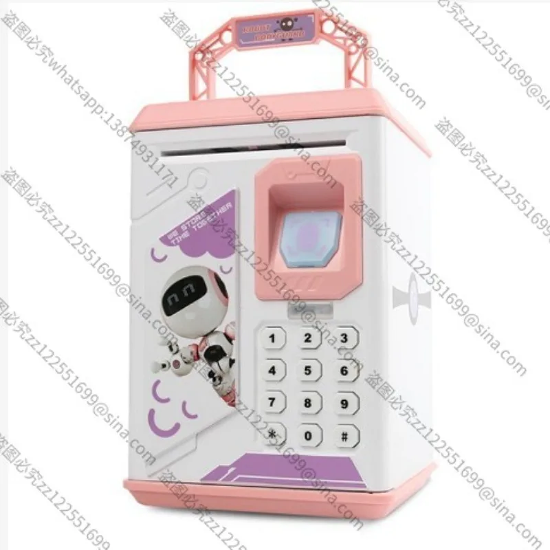 مناسبة لصندوق كلمة المرور لبنك الخنزير للأطفال، لعبة موسيقى بنك الخنزير الأوتوماتيكية، استشعار آمن لبصمات الأصابع #2