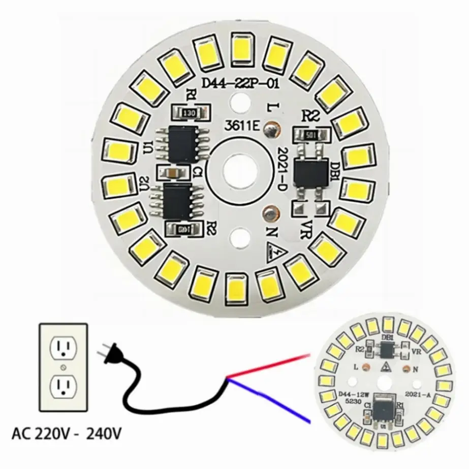 LED Chip for Lamp Bulb 3W 5W 7W 9W 12W 15W SMD 2835 Led Round Bulb Chips Light Beads AC 220V-240V Lighting Spotlight Bulb Chip