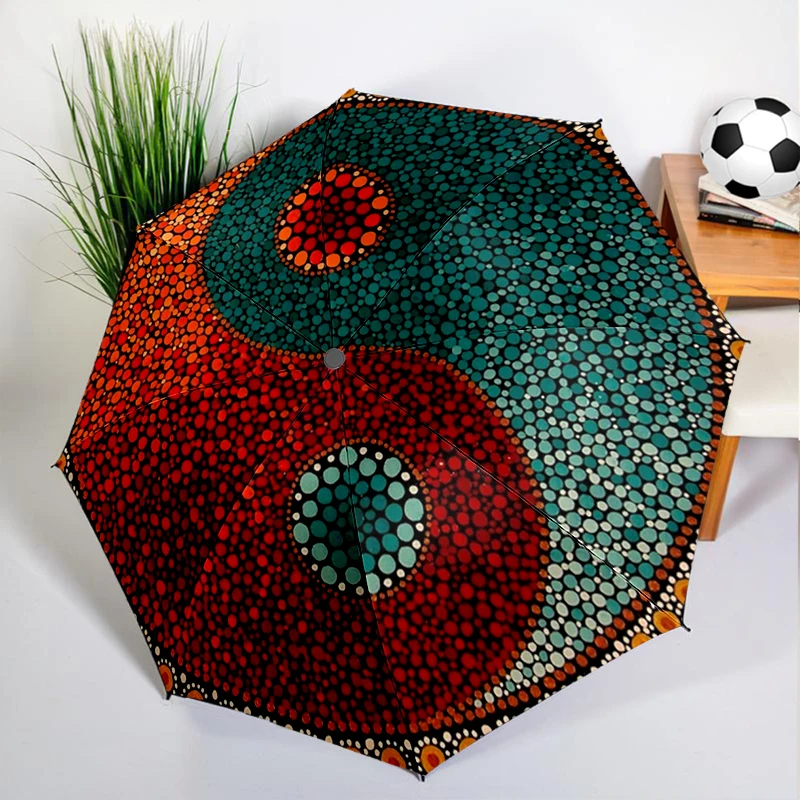 

1PC Retro Yin and Yang Umbrella Automatic Open/close, Sturdy Iron Frame & 8-Rib Struct, Umbrella for Women & Men, Christmas Gift