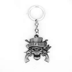 Music Band Guns N Roses Keychain Metal Key Rings For Gift Chaveiro Key chain Jewelry