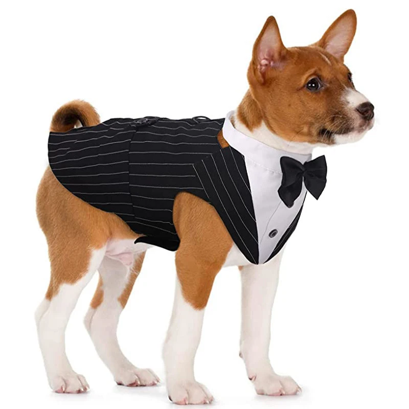 

Boy Dog Clothes Tuxedo Male Dog Clothing Bandana Scarf Small Medium Big Large Dog Costume Vest Coat Triangle Scarf Wedding Dress