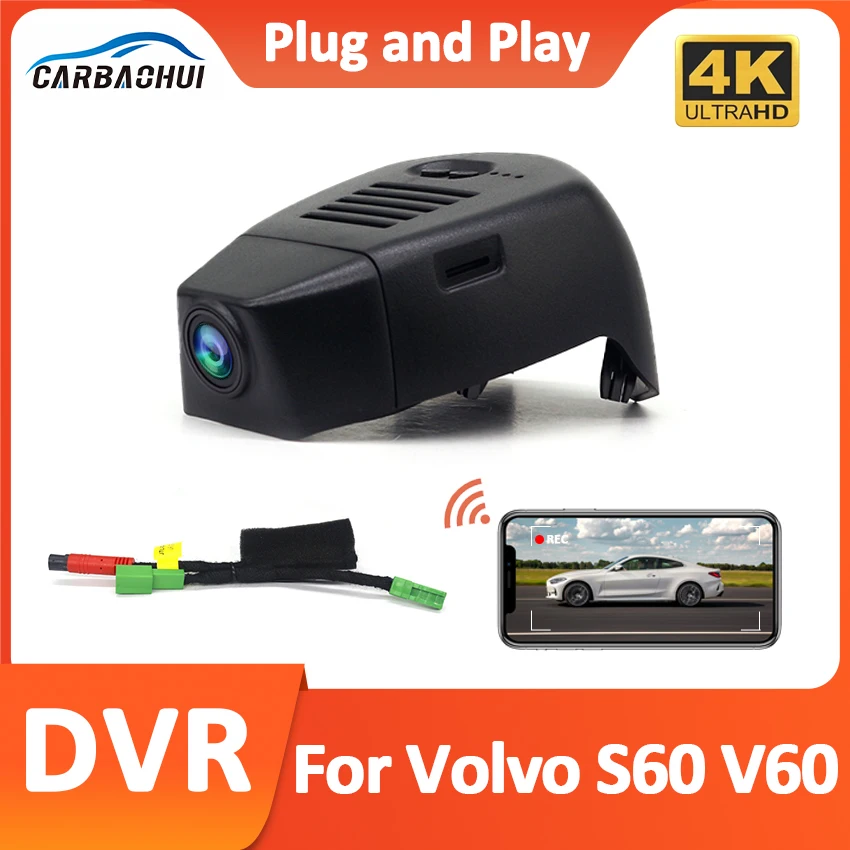 

Car DVR 4K UHD 2160P For Volvo V60 S60 2020 2021 2022 Plug and play Installation Video Recorder Wifi Dash Cam Wireless DashCam