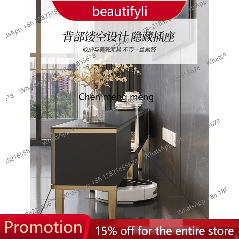 

Q181 Light luxury rock slab TV cabinet coffee table combination Italian living room modern simple floor cabinet