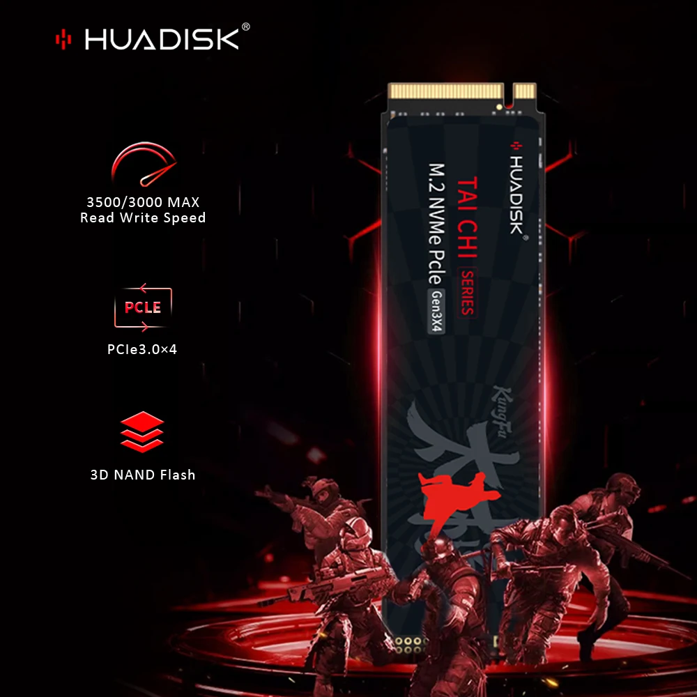 HUADISK Solid Disk M2 PCIE3.0 NVME SSD 3500MB/S 128GB 256GB 512GB 1TB 2TB Internal Solid State Drive Hard Disk For PC Laptop