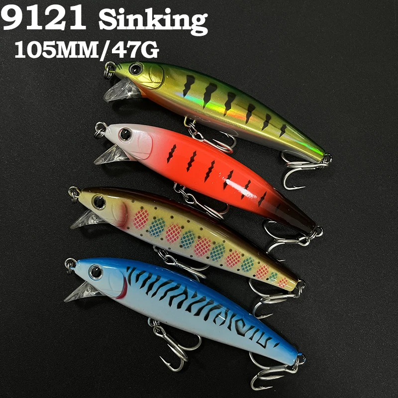 

Heavy Sinking Minnow Lure 47g 105mm Trolling Saltwater Bass Trout Fishing Artificial Hard Bait Twitch Wobbler Swimbait Equipment