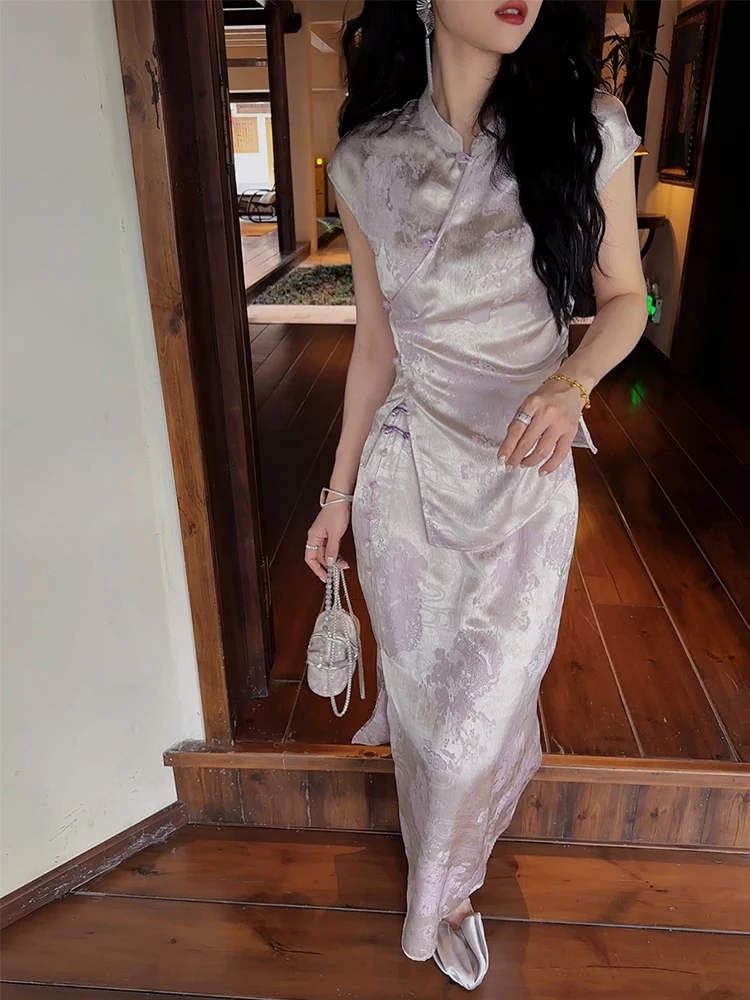 

ang Xiao Bla Flower【ng Yue】Women's Summer Luxury mat Loose Fit irt No Sve Pure Color Anti-Aging Top