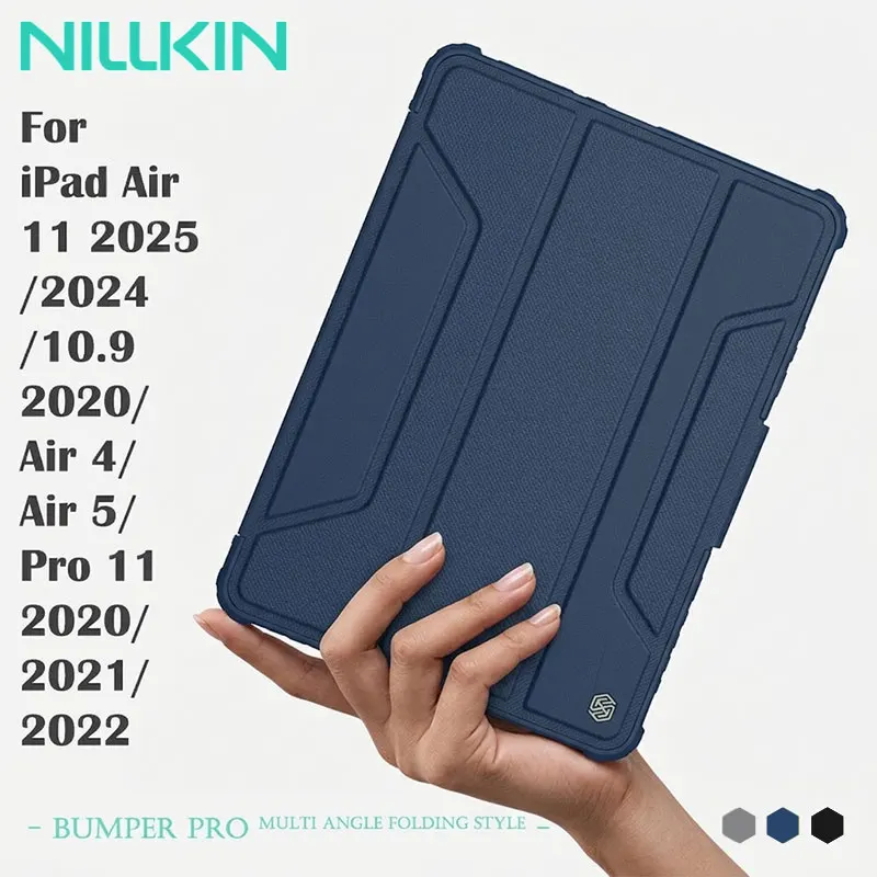 NILLKIN Case For iPad Air 11 2025/2024/10.9 2020/Air 4/Air 5/Pro 11 2020/2021/2022, Camera Privacy Shield, Anti-Scratch Bumpers