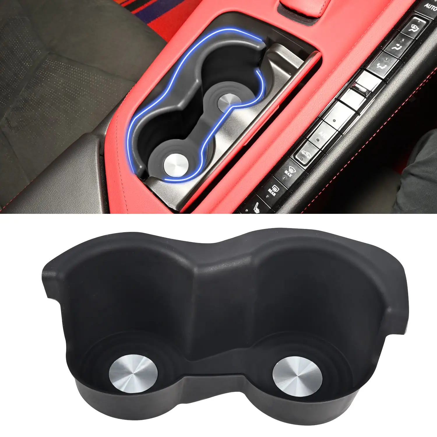 

Central Control Cup Holder Box Organizer Storage Cover Car Accessories For Chevrolet Corvette C8 2020 2021 2022 2023 2024 2025