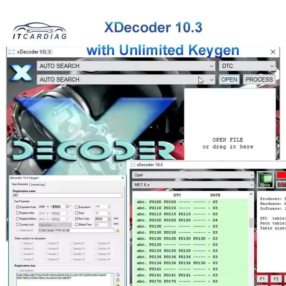 New XDecoder 10.3 DTC Remover DTC OFF Delete Software Disable Error off DTCRemover for many Laptops