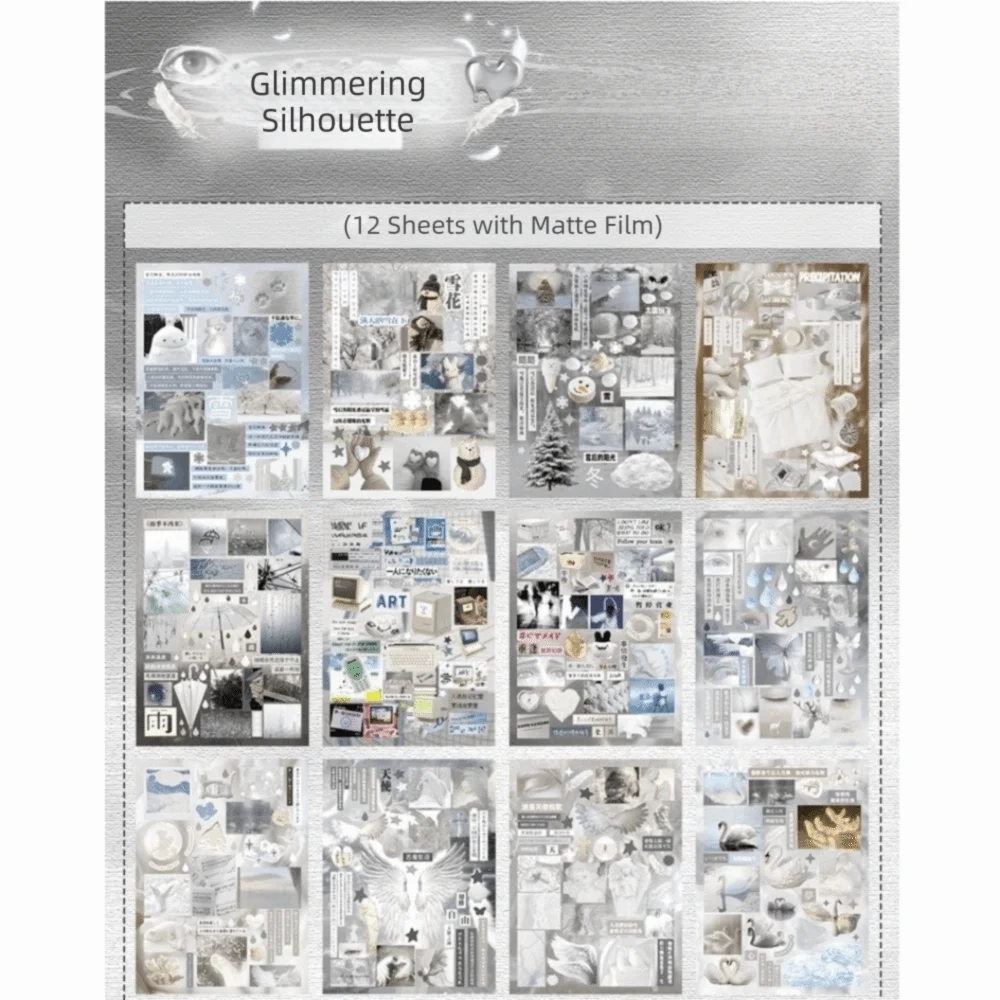 Cute Die-cut 3D Sticker Book Cartoon Style Cut Film Coil Decorative Stickers Wind-Cut Film Collage Material