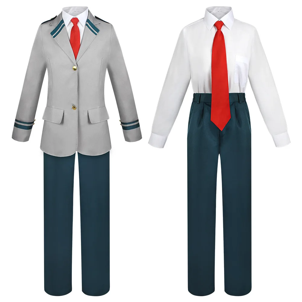 Anime My Hero Academia Shoto Todoroki Ochaco Uraraka Cosplay Costume School Uniform Wig Full Set Role Play Unisex Clothes view 6