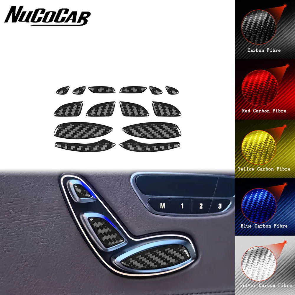 

For Benz Maybach S Class 2013-2020 Carbon Fiber Seat adjustment button panel Cover Car Interior Accessories Decorative Stickers