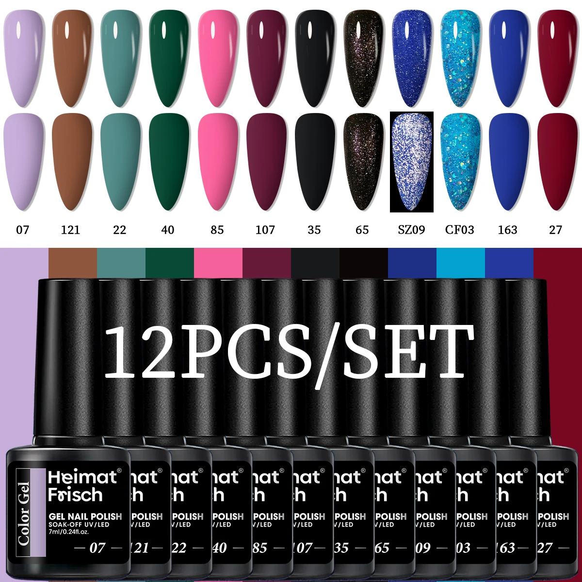 

This 12-piece nude pink gel nail art set is formaldehyde-free, features high color saturation, a simple and compact design, and