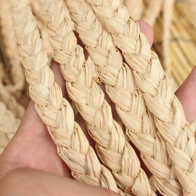 Natural Raffia Straw Braid Hand Woven 3-Strand Raffia Trim Material For Sandal Edge Wrapping Bag Border Handicraft Wholesale