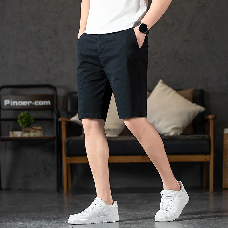 Chino Shorts Men Dress Shorts Summer Casual Lightweight Cotton Stretch Waist Flat Front Casual Shorts Slim Fit