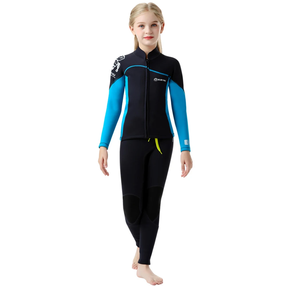 2023 Kid Neoprene Swimsuit Girls Surfing Diving Suit 2.5mm Underwater Wetsuit Boys Freediving Swimwear Bathing Suit Scuba Diving