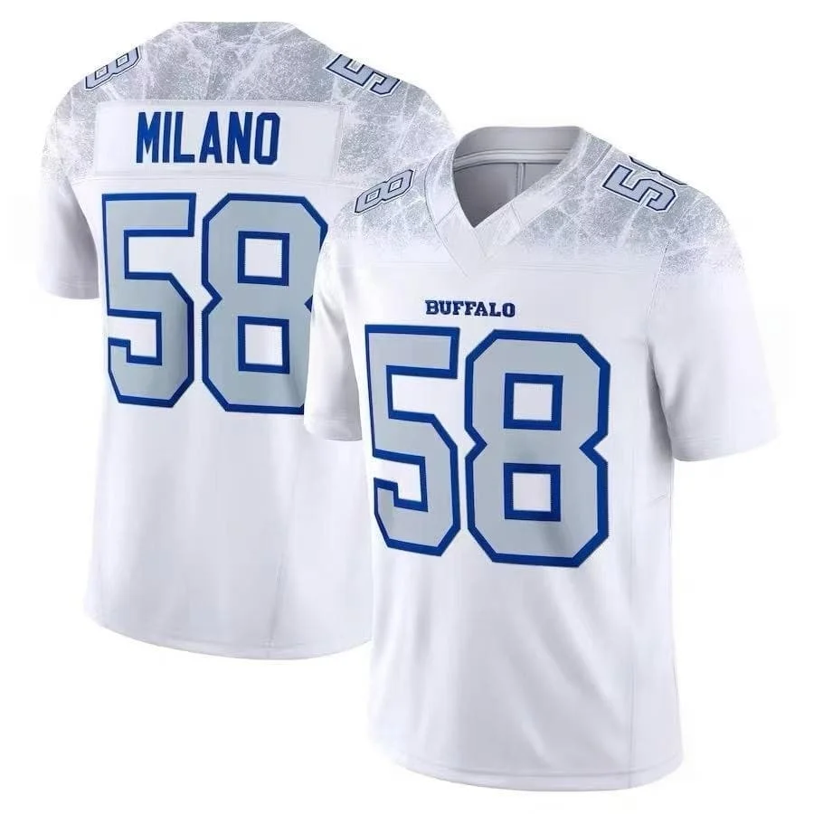 Men Buffalo Bills #17 Josh Allen Jersey White V Neck Name Number Short Sleeve Sports Game Jersey for Fans  Family Matching