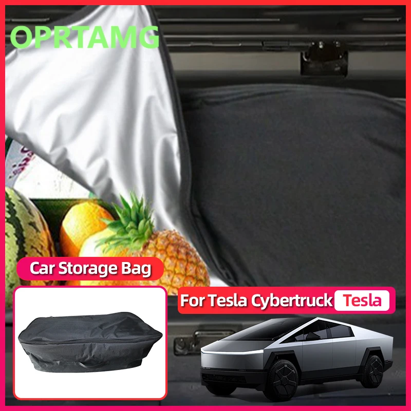 

Для Tesla Cybertruck, передние и задние изоляционные сумки для багажника, ткань Оксфорд, сумки для хранения переднего багажника, инструменты, модификация автомобиля, эмблемы
