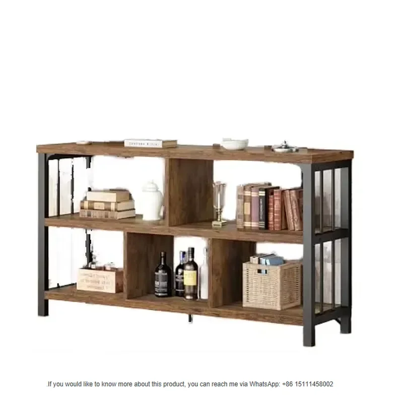 Industrial Design Durable Three Layer Metal Bookshelf Modern Country Style Furnishing Bedroom or Living Room Storage Shelf