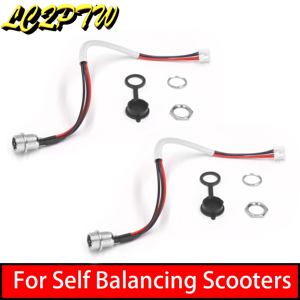 For Balancing Scooter Hoverboard Charging Port Cable Parts Battery Charger Port 3 Pin/Prong 4 Wire Replacement Practical Balance