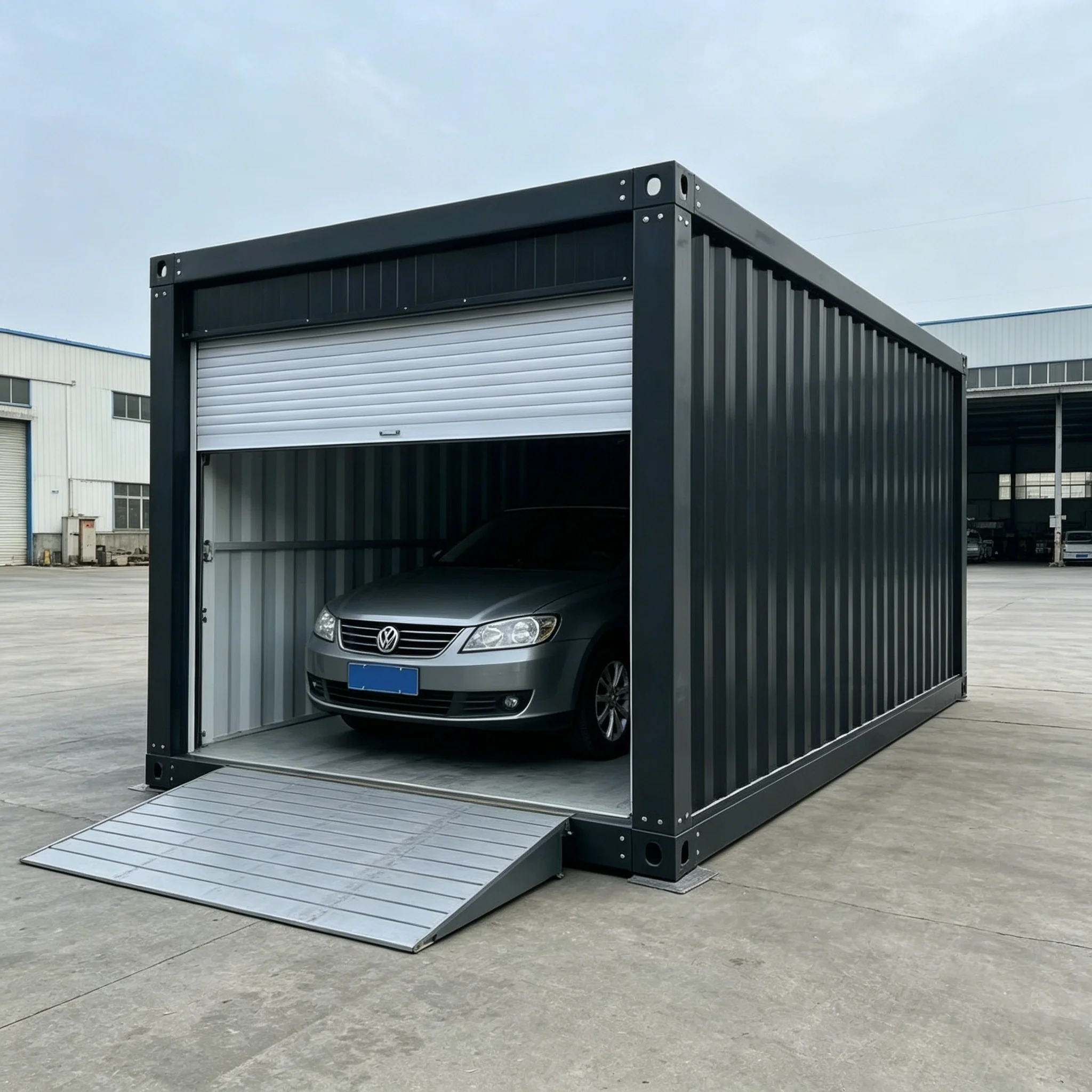Durable Steel Structure Container Garage Prefabricated Metal Carport Car Shelter For Residential Garden Outdoor Parking Shed