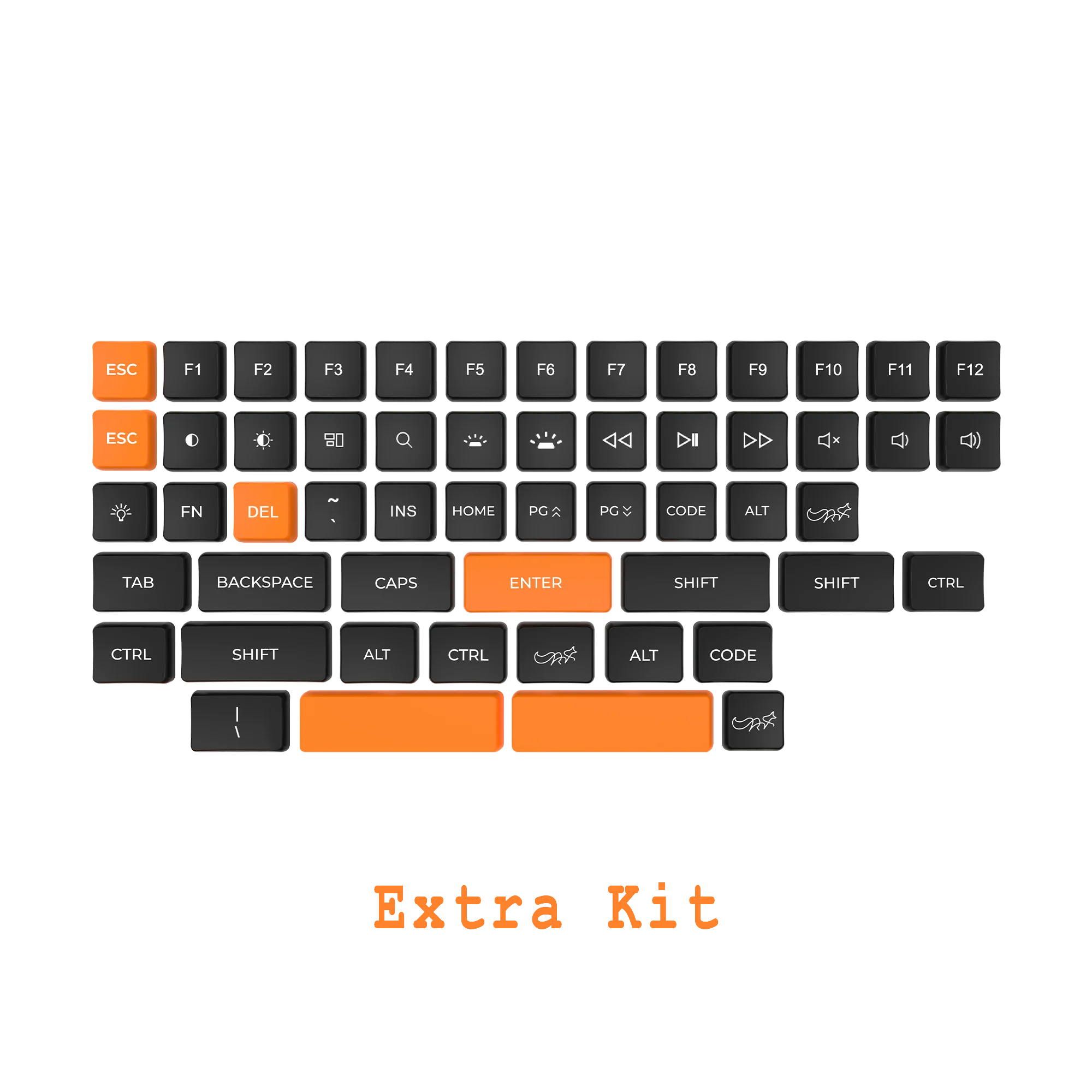 CHOSFOX Low Profile PBT Choc Keycaps for Kailh 1350