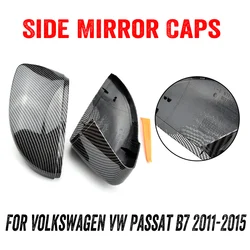 Black Side Mirror Cover Caps For VW Passat CC B7 Scirocco Jetta MK6 Beetle Rearview Mirror Housing Automotive Accessories