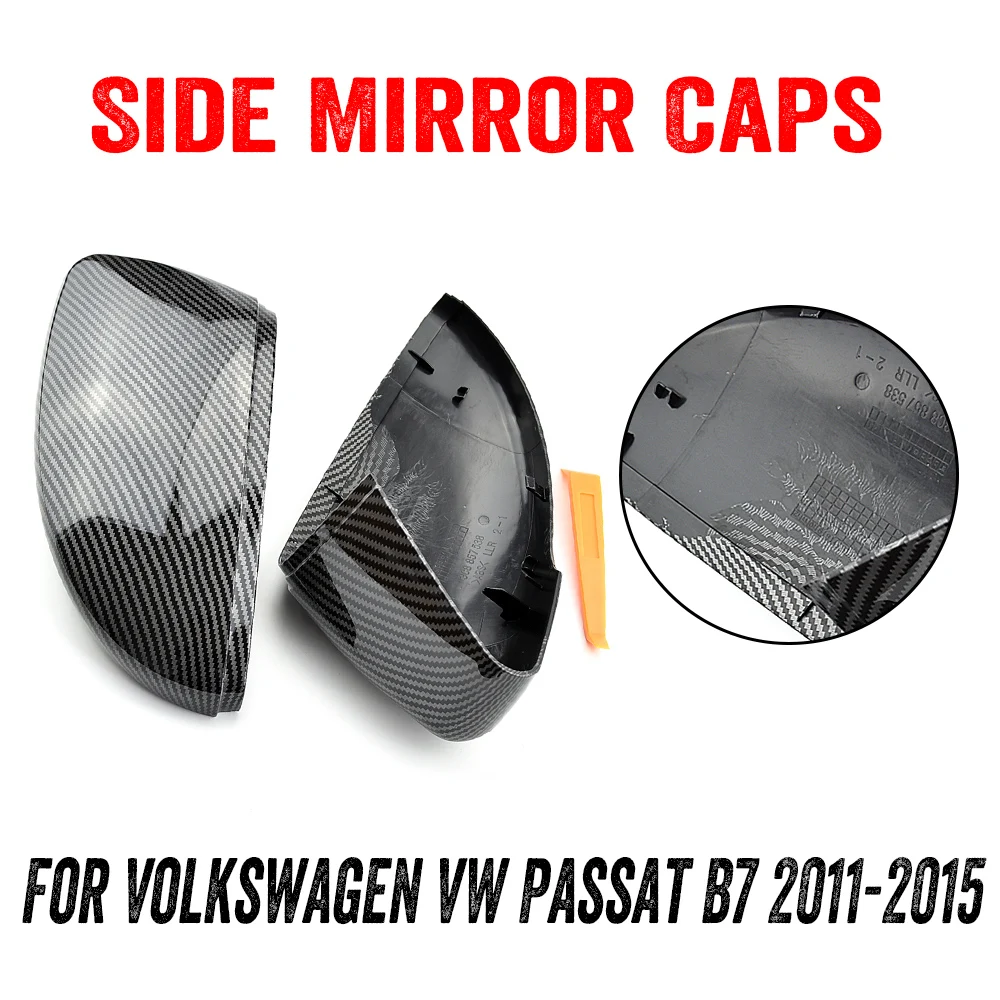 Czarne osłony lusterek bocznych do VW Passat CC B7 Scirocco Jetta MK6 Beetle Obudowa lusterka wstecznego Akcesoria samochodowe