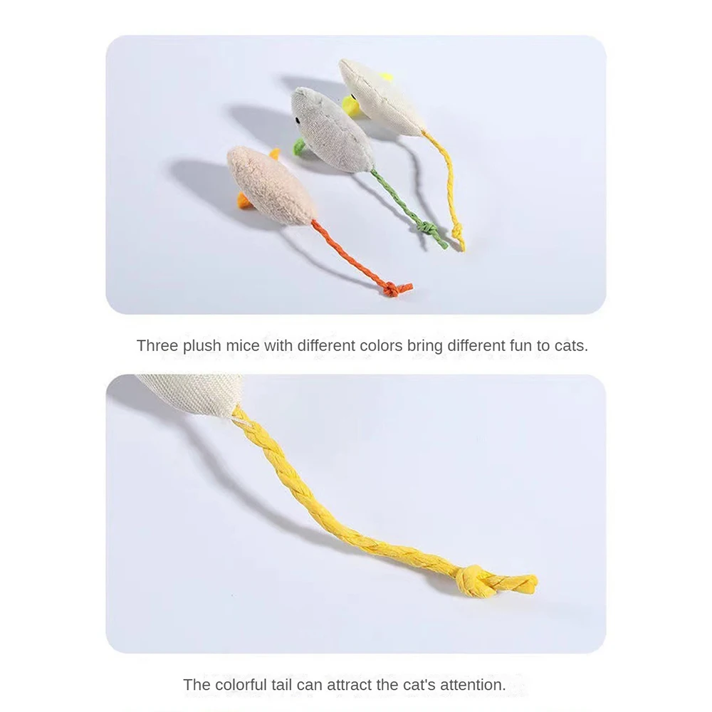 다채로운 플러시 마우스 스크래치 방지 개박하 놀이 체이스 운동 인터랙티브 장난감, 실내 고양이 장난감용 애완 동물 용품, 6-1 개