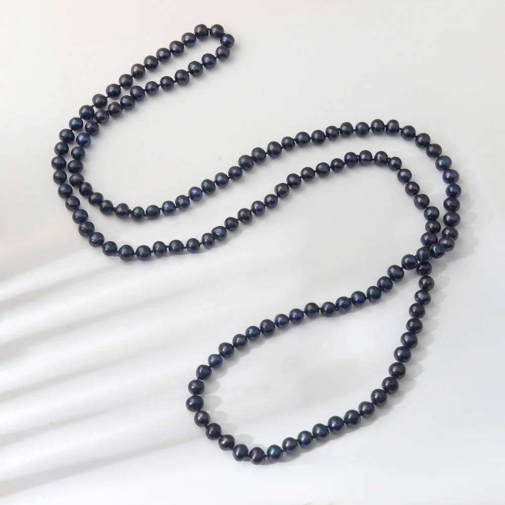 

Натуральные жемчужные бусины 8-9 мм, круглые, черные, для женщин, подарок на день рождения, женская декоративная цепочка
