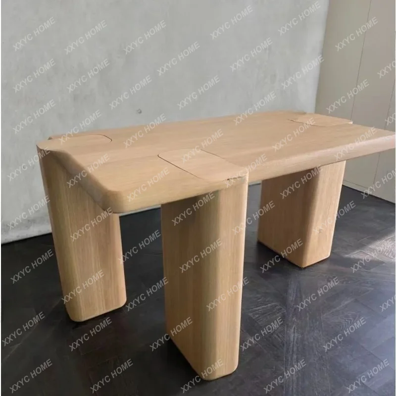 XXMedieval style solid wood special-shaped desk art irregular desk home high-end writing desk