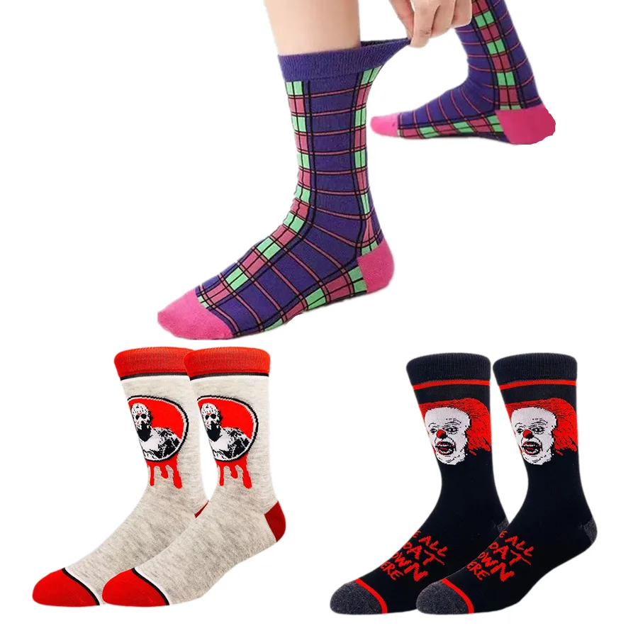 1/2 пары мужских и женских носков в стиле хип-хоп, уличной моды с героями мультфильмов аниме, светящиеся в темноте, новинка, забавные повседневные носки для экипажа