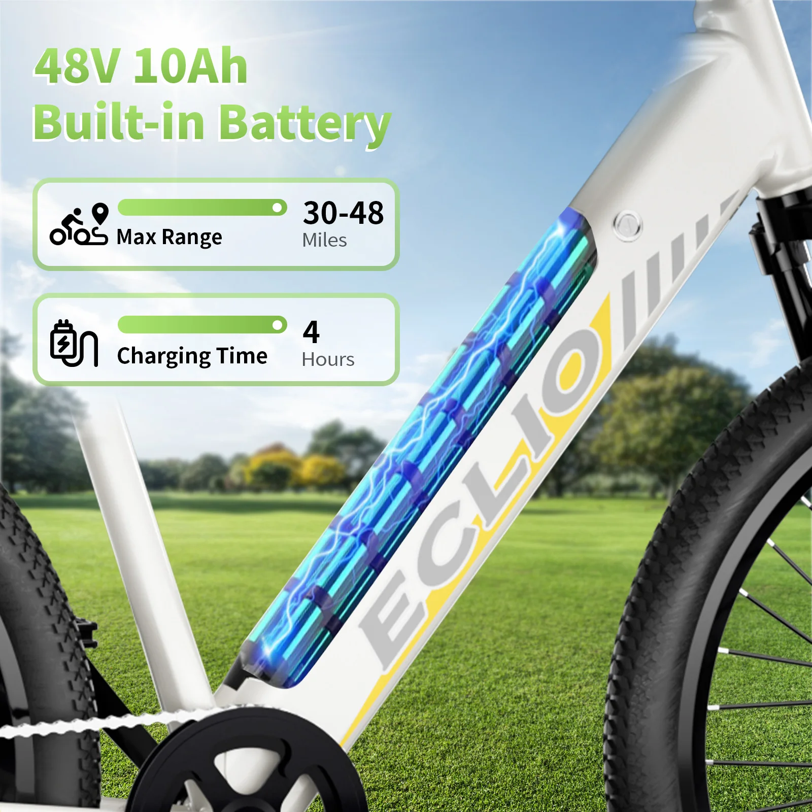 Electric Bike for Adults, 700W Peak Motor, 26” Ebike with 48V 10Ah Built-in Battery, 30-48 Miles Range, 20 MPH, 7-Speed Commuter Electric Bicycle for Men and Women, UL 2849 Safety Standard