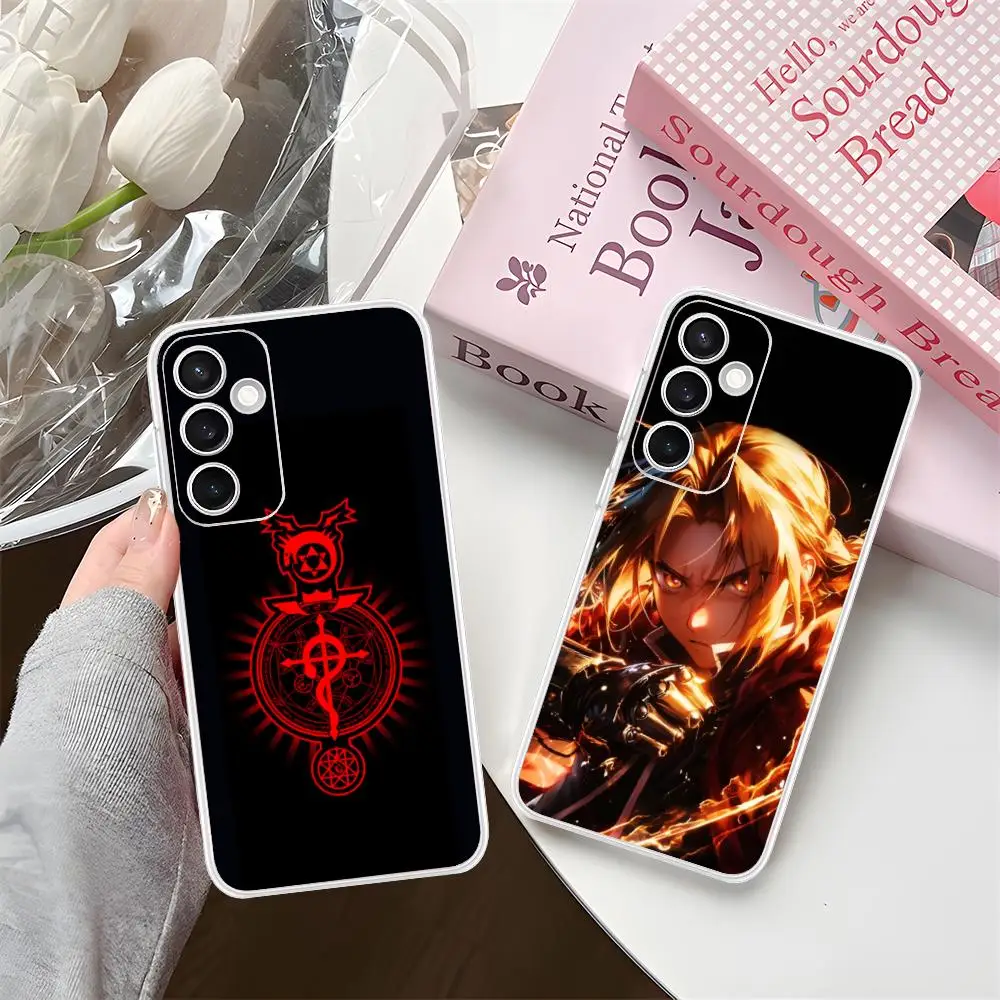 

Стальной чехол для телефона Эдвард Элрик для Samsung Galaxy S25 S24 S23 S22 S21Plus FE Ultra Clear Color Cover Smartphone Pretty