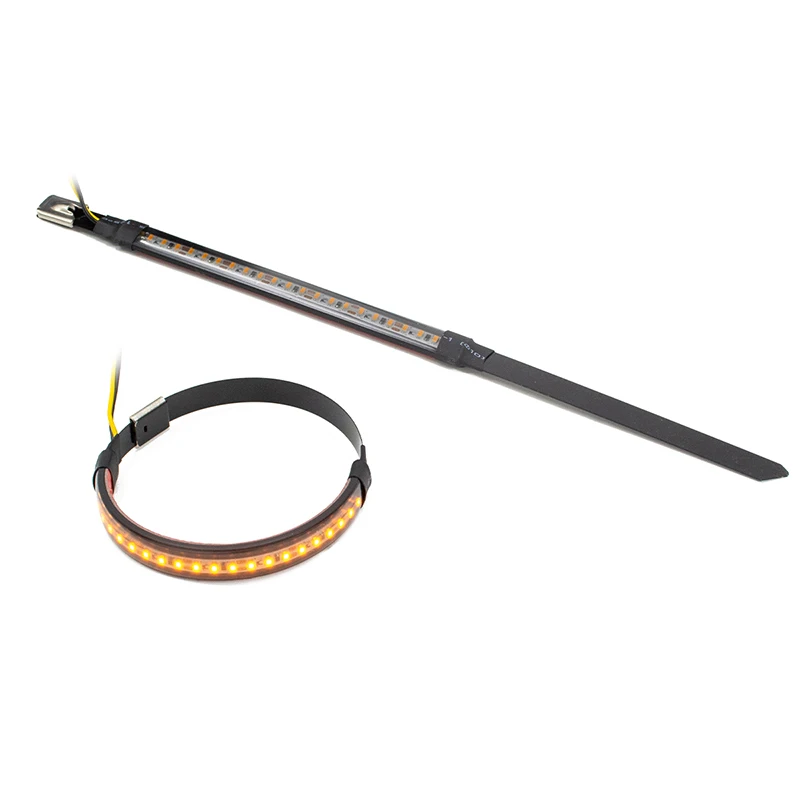 ไฟเลี้ยว LED แบบยืดหยุ่นกันน้ำ 12V สำหรับมอเตอร์ไซค์ ไฟหน้าแบบวงแหวนกระพริบ ไฟเลี้ยวและไฟเบรกหลัง