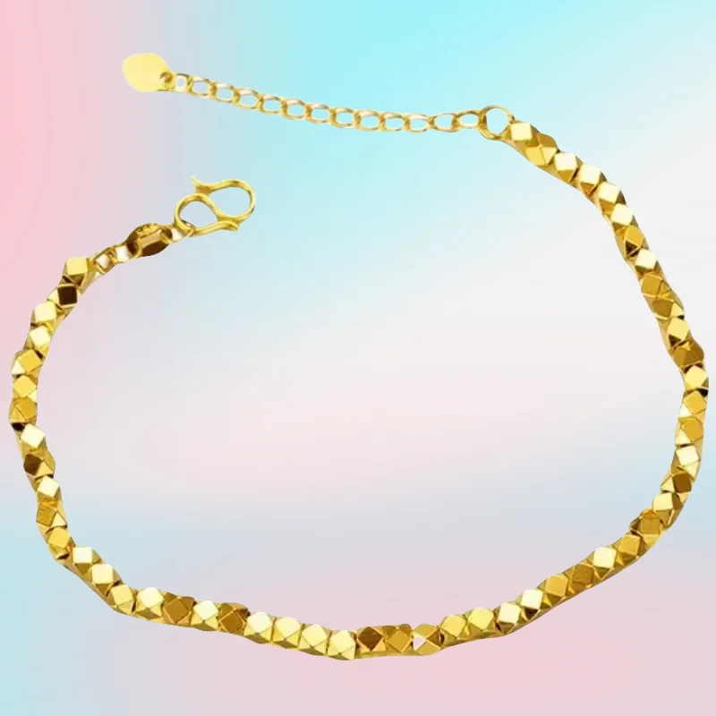 

NEW 9999 real gold 24K yellow gold Women's Bracelet Opening Adjustable Bracelet Design Women's Simple