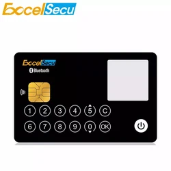 Excelsecu E Ink Display Card Bluetooth Powered NFC 13 Buttons QR Code Image Smart JAVA Card One Time Password Customized