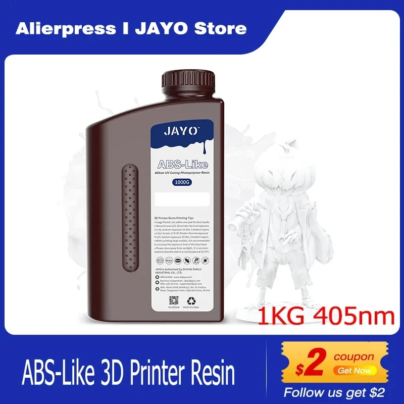 JAYO/SUNLU ABS-Like 3D Printer Resin Drillable 405nm Rapid UV-Curing Photopolymer Resin Suitable for 2K 4K 6K 8K LCD 3D Printers