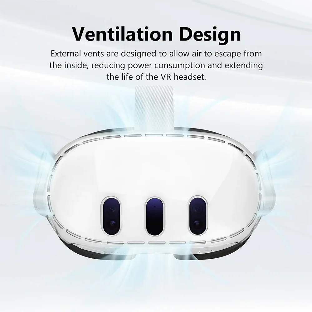메타 퀘스트 3 액세서리용 투명 쉘 케이스, VR 헤드셋 보호 커버, 카메라 렌즈 보호대 강화 유리