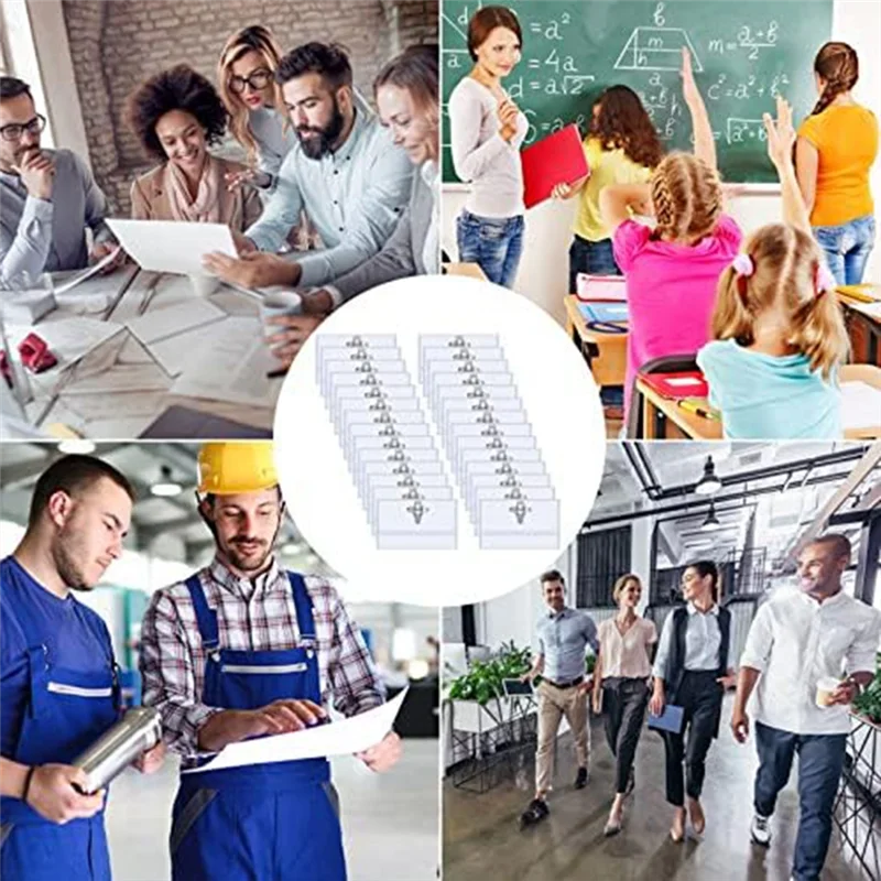 NN89R 100 قطعة دبوس نمط كليب أصحاب شارة الاسم الأفقي مع إدراج صالح بطاقة 90x55 مللي متر