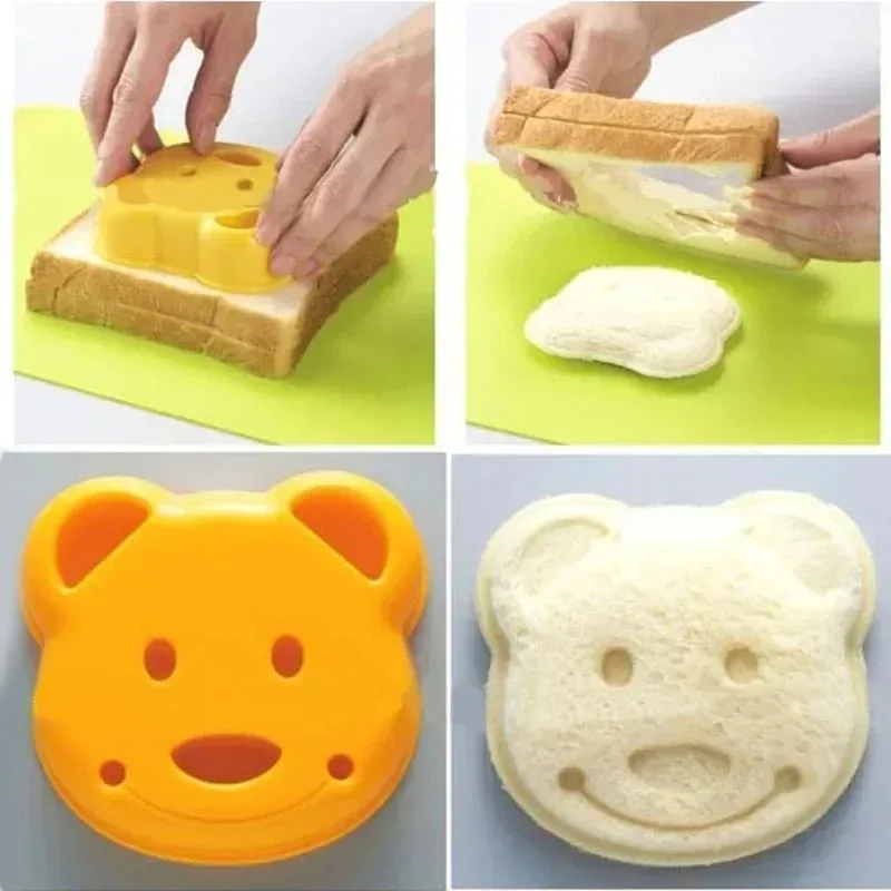 Creative Cute Bento Bread Cutting DIY Children Cartoon Bear Sandwich Rice Ball Model Baking Pastry Tool New Kitchen Accessories