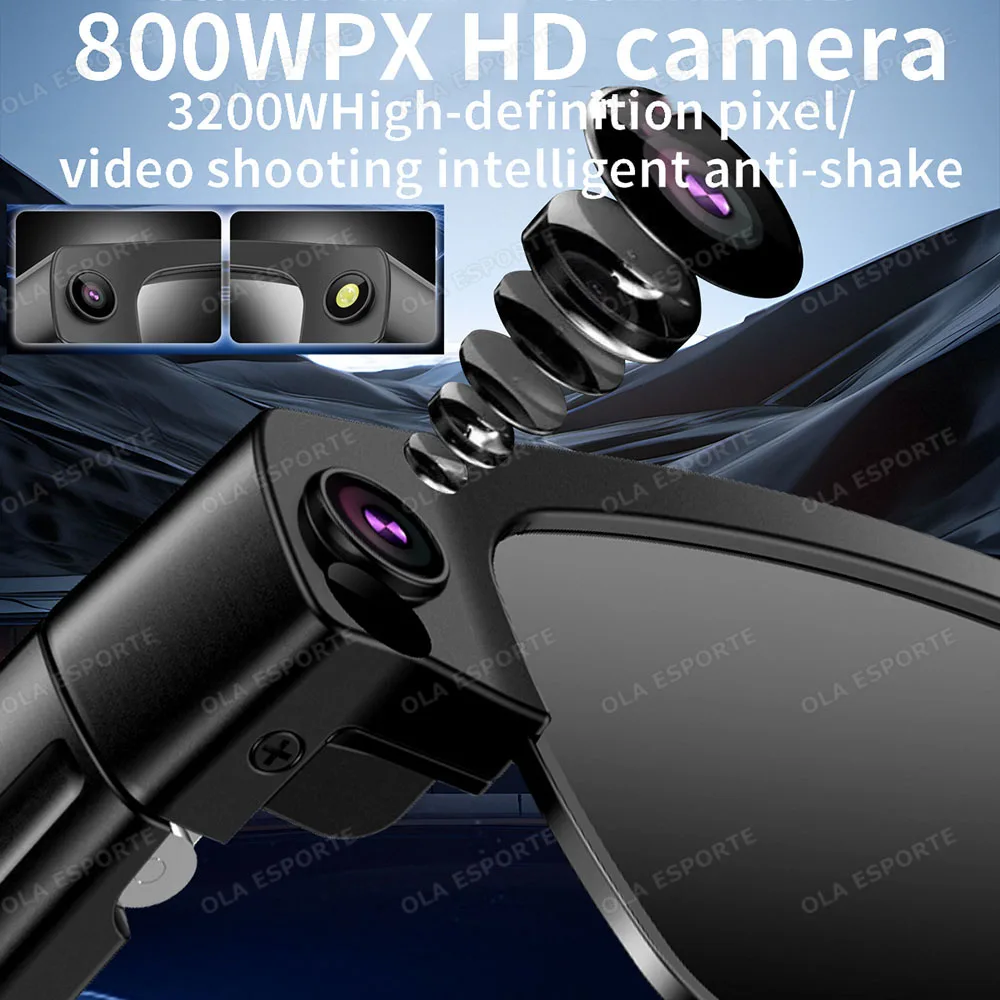 New 800W Camera Smart Glasses Make Receive Call Bluetooth Headset Recording Photo Recognition Anti Blue Light UV Sunglasses 2025