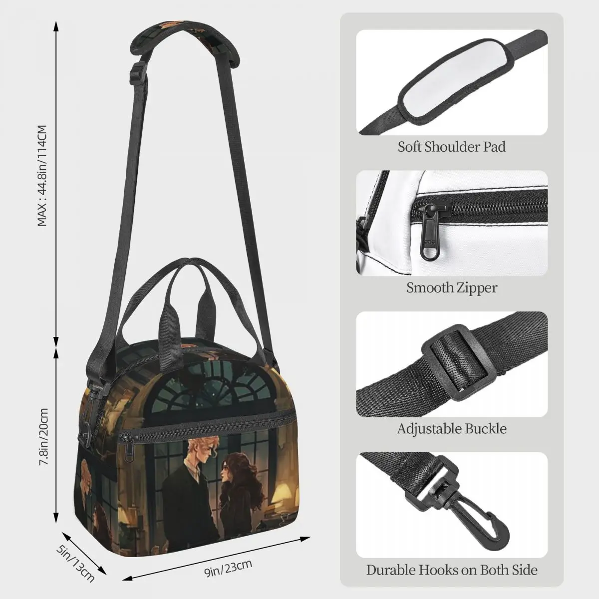 Dramione At The Library Insulated Lunch Bag for Kids School Cooler Thermal Box Tote Portable Lunch Boxes