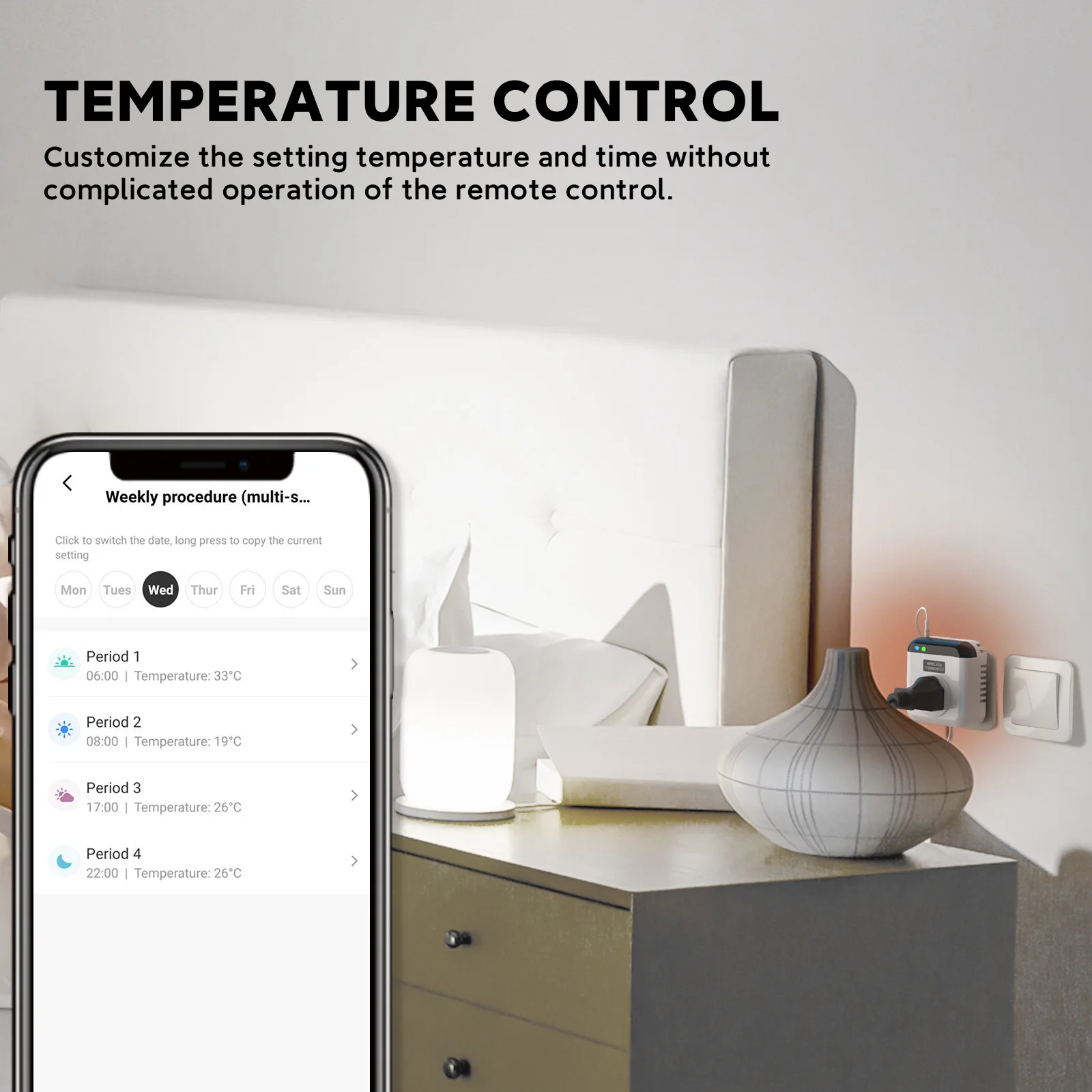 Tuya WIFI Digital Thermostat Steckdose 16A Outlet Stecker Fernbedienung Temperatur Controller Timer Schalter Kühlung Heizung Sensor