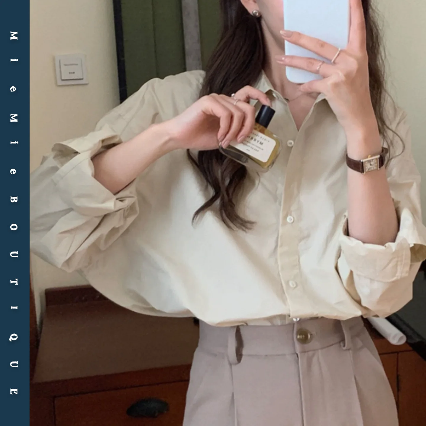 Casual Comfortable Loose Women's irt Commute round Hem Design Skin-friendly Multi-color Basic Sle Long Sve irt