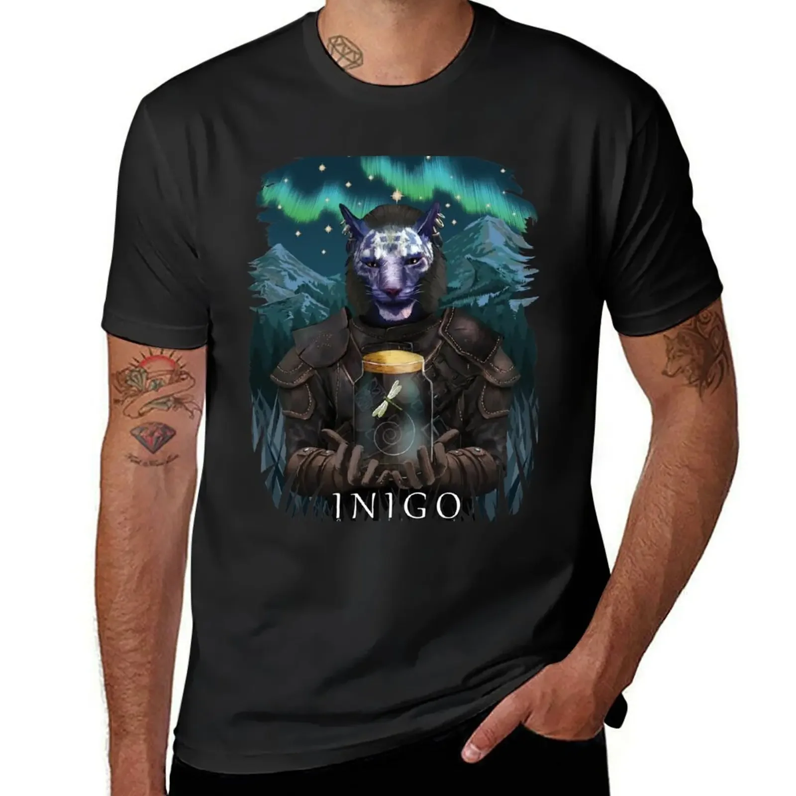 Inigo and Mr Dragonfly T-Shirt blue archive rapper graphic tees outfits for men